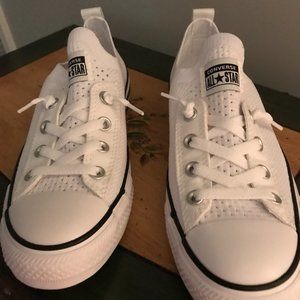 Converse Slip-On White Knit Sneakers